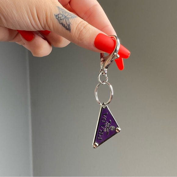 Authentic Dark Purple Prada Repurposed Keychain - Picture 2 of 2